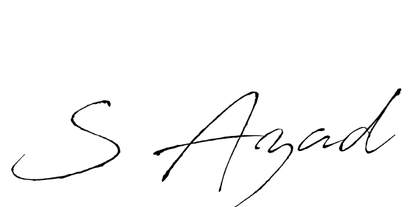 The best way (Antro_Vectra) to make a short signature is to pick only two or three words in your name. The name S Azad include a total of six letters. For converting this name. S Azad signature style 6 images and pictures png