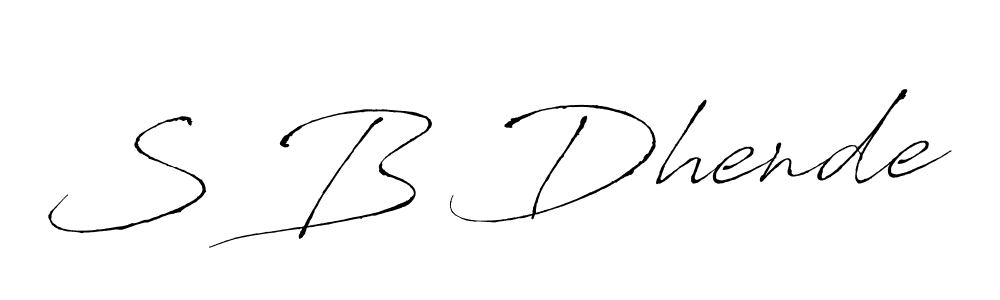 How to make S B Dhende name signature. Use Antro_Vectra style for creating short signs online. This is the latest handwritten sign. S B Dhende signature style 6 images and pictures png