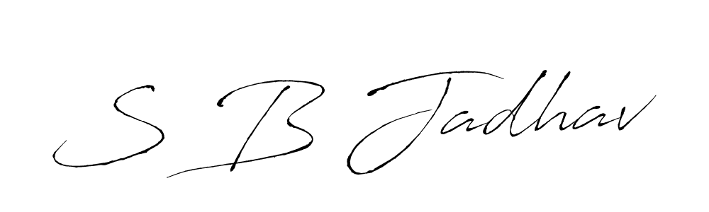 The best way (Antro_Vectra) to make a short signature is to pick only two or three words in your name. The name S B Jadhav include a total of six letters. For converting this name. S B Jadhav signature style 6 images and pictures png