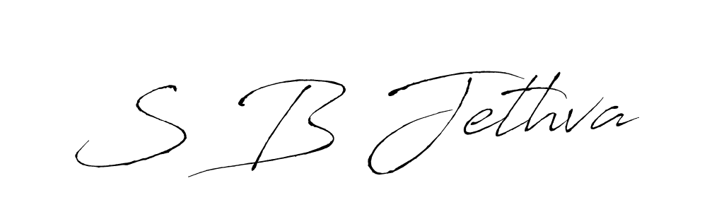Design your own signature with our free online signature maker. With this signature software, you can create a handwritten (Antro_Vectra) signature for name S B Jethva. S B Jethva signature style 6 images and pictures png