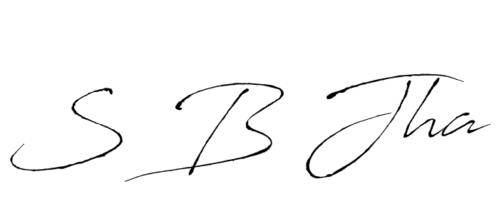 The best way (Antro_Vectra) to make a short signature is to pick only two or three words in your name. The name S B Jha include a total of six letters. For converting this name. S B Jha signature style 6 images and pictures png