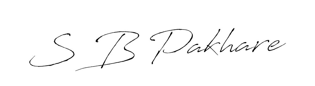 Make a beautiful signature design for name S B Pakhare. With this signature (Antro_Vectra) style, you can create a handwritten signature for free. S B Pakhare signature style 6 images and pictures png