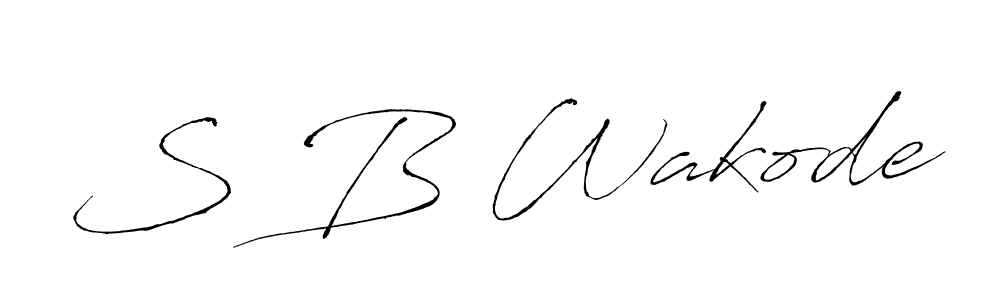 The best way (Antro_Vectra) to make a short signature is to pick only two or three words in your name. The name S B Wakode include a total of six letters. For converting this name. S B Wakode signature style 6 images and pictures png