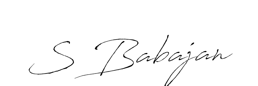 How to make S Babajan name signature. Use Antro_Vectra style for creating short signs online. This is the latest handwritten sign. S Babajan signature style 6 images and pictures png