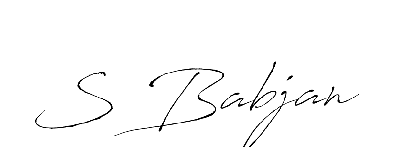The best way (Antro_Vectra) to make a short signature is to pick only two or three words in your name. The name S Babjan include a total of six letters. For converting this name. S Babjan signature style 6 images and pictures png