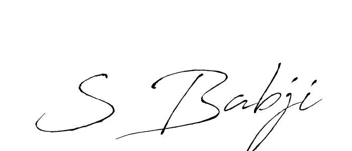 How to make S Babji name signature. Use Antro_Vectra style for creating short signs online. This is the latest handwritten sign. S Babji signature style 6 images and pictures png