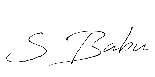 You should practise on your own different ways (Antro_Vectra) to write your name (S Babu) in signature. don't let someone else do it for you. S Babu signature style 6 images and pictures png