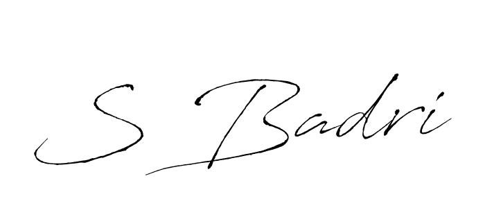 How to make S Badri name signature. Use Antro_Vectra style for creating short signs online. This is the latest handwritten sign. S Badri signature style 6 images and pictures png