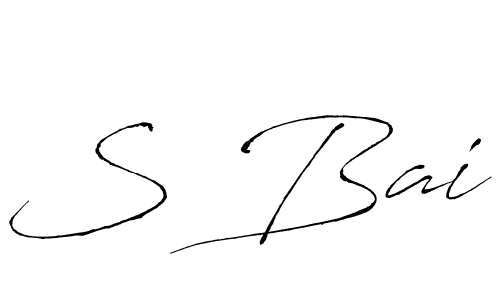 Create a beautiful signature design for name S Bai. With this signature (Antro_Vectra) fonts, you can make a handwritten signature for free. S Bai signature style 6 images and pictures png