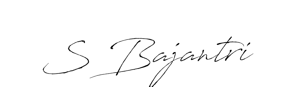Use a signature maker to create a handwritten signature online. With this signature software, you can design (Antro_Vectra) your own signature for name S Bajantri. S Bajantri signature style 6 images and pictures png