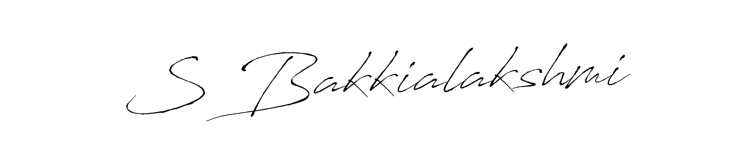 Design your own signature with our free online signature maker. With this signature software, you can create a handwritten (Antro_Vectra) signature for name S Bakkialakshmi. S Bakkialakshmi signature style 6 images and pictures png