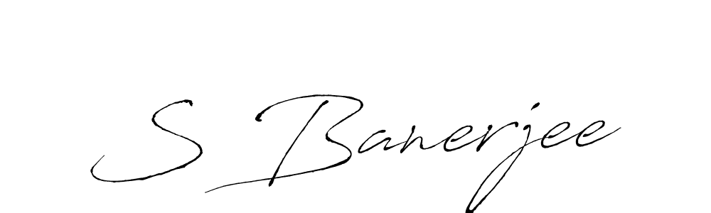How to make S Banerjee name signature. Use Antro_Vectra style for creating short signs online. This is the latest handwritten sign. S Banerjee signature style 6 images and pictures png