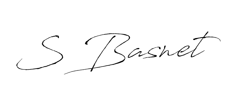 Make a beautiful signature design for name S Basnet. With this signature (Antro_Vectra) style, you can create a handwritten signature for free. S Basnet signature style 6 images and pictures png