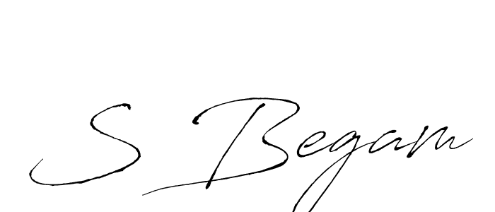 Create a beautiful signature design for name S Begam. With this signature (Antro_Vectra) fonts, you can make a handwritten signature for free. S Begam signature style 6 images and pictures png