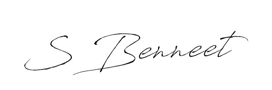 Use a signature maker to create a handwritten signature online. With this signature software, you can design (Antro_Vectra) your own signature for name S Benneet. S Benneet signature style 6 images and pictures png