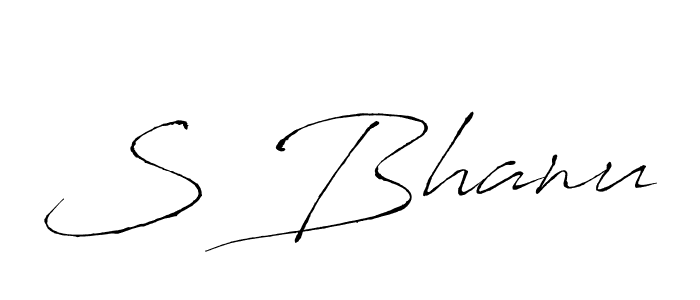 Create a beautiful signature design for name S Bhanu. With this signature (Antro_Vectra) fonts, you can make a handwritten signature for free. S Bhanu signature style 6 images and pictures png