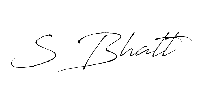 You should practise on your own different ways (Antro_Vectra) to write your name (S Bhatt) in signature. don't let someone else do it for you. S Bhatt signature style 6 images and pictures png