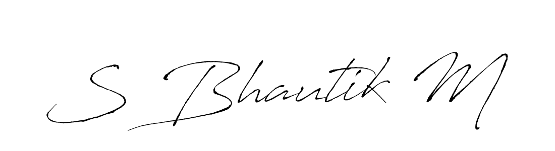 Create a beautiful signature design for name S Bhautik M. With this signature (Antro_Vectra) fonts, you can make a handwritten signature for free. S Bhautik M signature style 6 images and pictures png