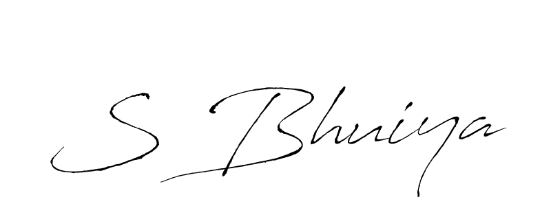 Create a beautiful signature design for name S Bhuiya. With this signature (Antro_Vectra) fonts, you can make a handwritten signature for free. S Bhuiya signature style 6 images and pictures png