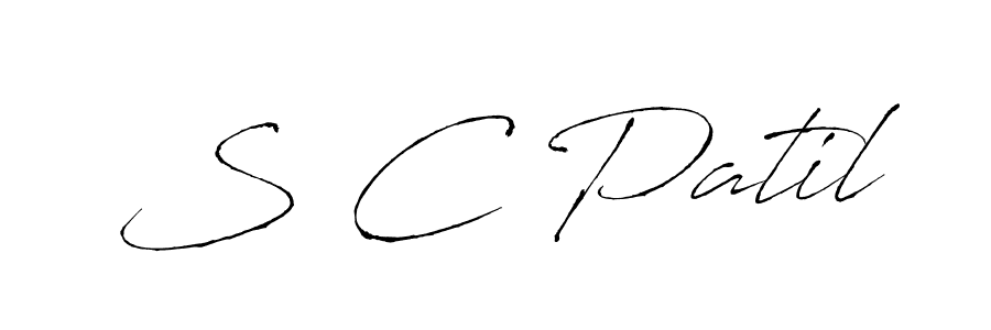 S C Patil stylish signature style. Best Handwritten Sign (Antro_Vectra) for my name. Handwritten Signature Collection Ideas for my name S C Patil. S C Patil signature style 6 images and pictures png