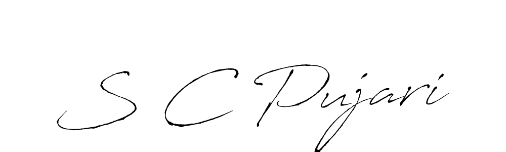 if you are searching for the best signature style for your name S C Pujari. so please give up your signature search. here we have designed multiple signature styles  using Antro_Vectra. S C Pujari signature style 6 images and pictures png