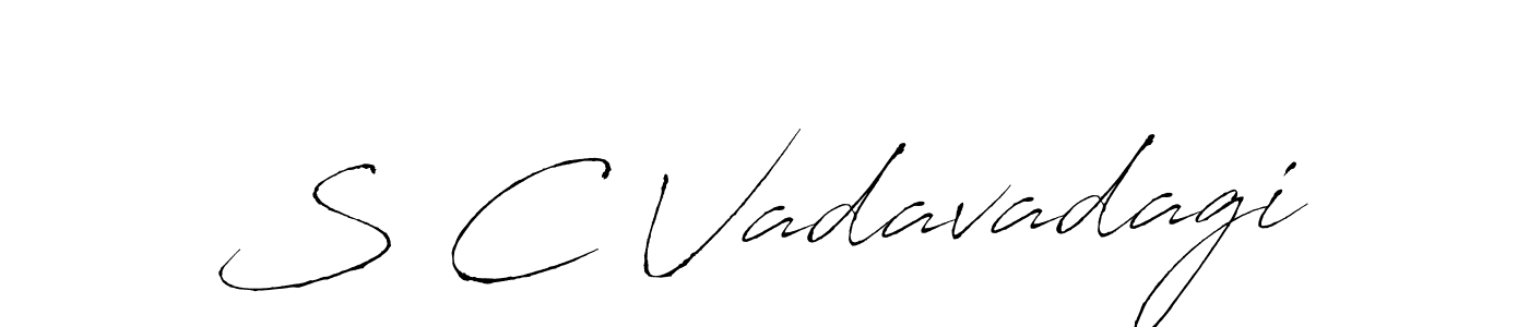 Create a beautiful signature design for name S C Vadavadagi. With this signature (Antro_Vectra) fonts, you can make a handwritten signature for free. S C Vadavadagi signature style 6 images and pictures png