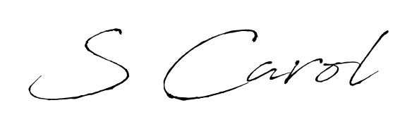 Achieve flawless digital penmanship with S Carol name in Antro_Vectra font. The perfect tool for creating online signatures. S Carol signature style 6 images and pictures png