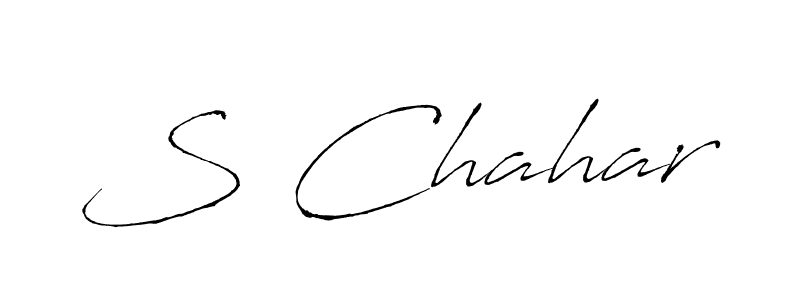 Design your own signature with our free online signature maker. With this signature software, you can create a handwritten (Antro_Vectra) signature for name S Chahar. S Chahar signature style 6 images and pictures png