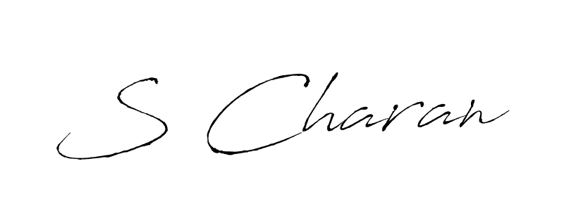 How to make S Charan name signature. Use Antro_Vectra style for creating short signs online. This is the latest handwritten sign. S Charan signature style 6 images and pictures png