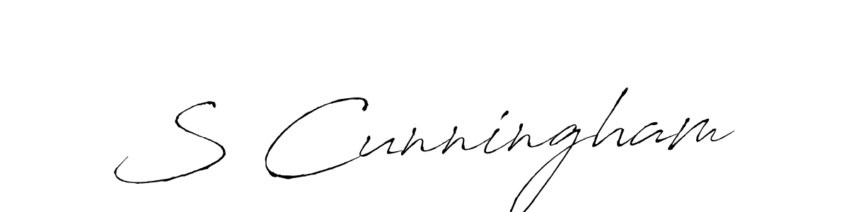 Create a beautiful signature design for name S Cunningham. With this signature (Antro_Vectra) fonts, you can make a handwritten signature for free. S Cunningham signature style 6 images and pictures png