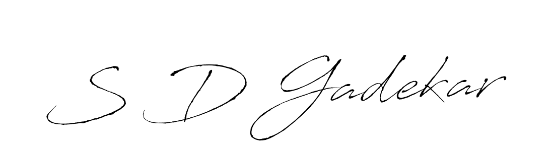 Make a beautiful signature design for name S D Gadekar. With this signature (Antro_Vectra) style, you can create a handwritten signature for free. S D Gadekar signature style 6 images and pictures png