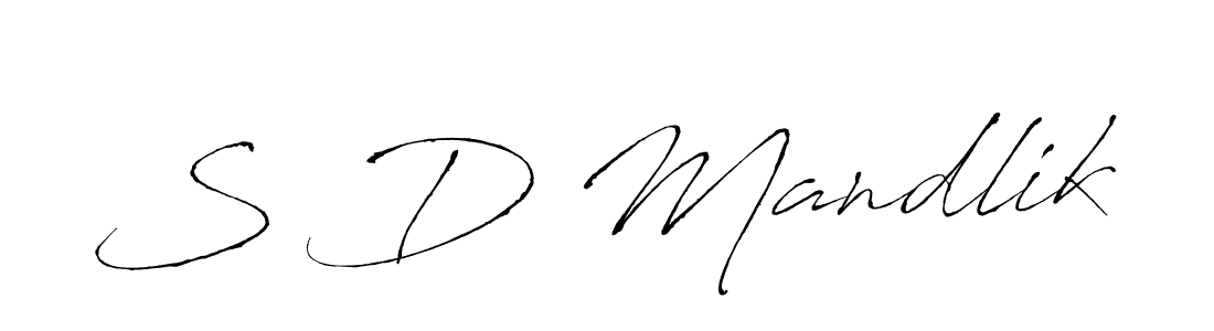 How to make S D Mandlik name signature. Use Antro_Vectra style for creating short signs online. This is the latest handwritten sign. S D Mandlik signature style 6 images and pictures png