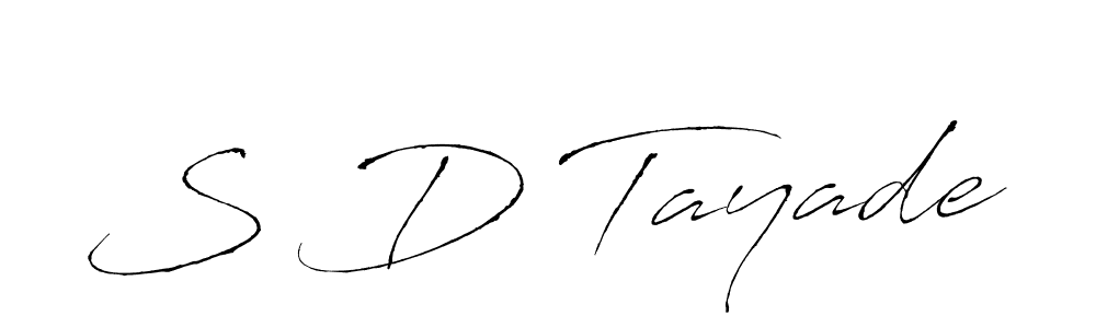 How to make S D Tayade signature? Antro_Vectra is a professional autograph style. Create handwritten signature for S D Tayade name. S D Tayade signature style 6 images and pictures png