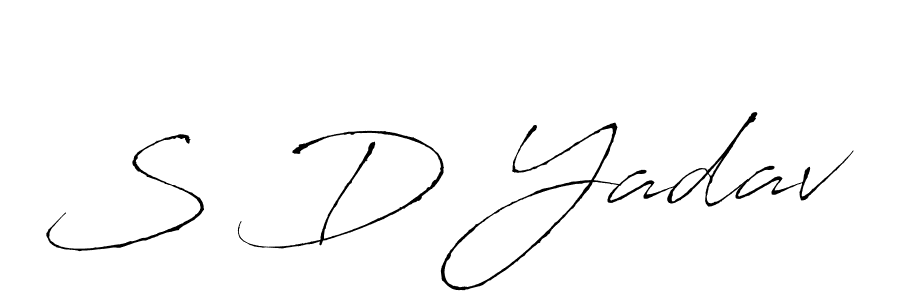 The best way (Antro_Vectra) to make a short signature is to pick only two or three words in your name. The name S D Yadav include a total of six letters. For converting this name. S D Yadav signature style 6 images and pictures png