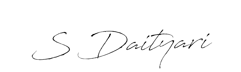 if you are searching for the best signature style for your name S Daityari. so please give up your signature search. here we have designed multiple signature styles  using Antro_Vectra. S Daityari signature style 6 images and pictures png