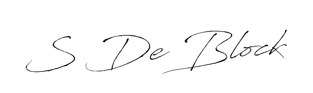 Make a beautiful signature design for name S De Block. With this signature (Antro_Vectra) style, you can create a handwritten signature for free. S De Block signature style 6 images and pictures png