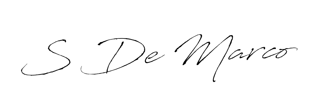 Use a signature maker to create a handwritten signature online. With this signature software, you can design (Antro_Vectra) your own signature for name S De Marco. S De Marco signature style 6 images and pictures png