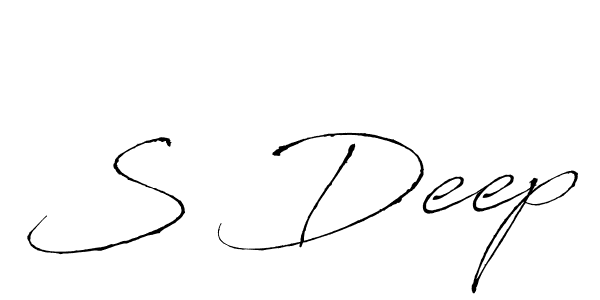 It looks lik you need a new signature style for name S Deep. Design unique handwritten (Antro_Vectra) signature with our free signature maker in just a few clicks. S Deep signature style 6 images and pictures png