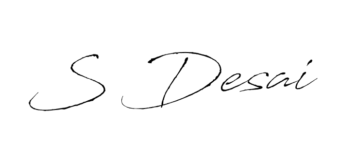 The best way (Antro_Vectra) to make a short signature is to pick only two or three words in your name. The name S Desai include a total of six letters. For converting this name. S Desai signature style 6 images and pictures png