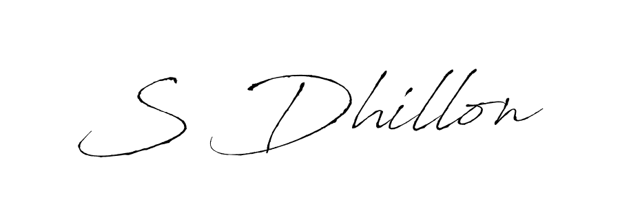 Make a beautiful signature design for name S Dhillon. With this signature (Antro_Vectra) style, you can create a handwritten signature for free. S Dhillon signature style 6 images and pictures png