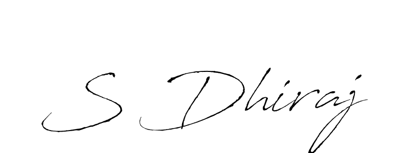 Design your own signature with our free online signature maker. With this signature software, you can create a handwritten (Antro_Vectra) signature for name S Dhiraj. S Dhiraj signature style 6 images and pictures png