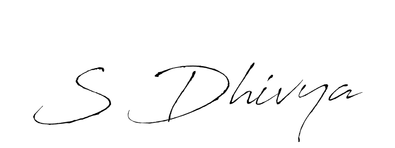 Create a beautiful signature design for name S Dhivya. With this signature (Antro_Vectra) fonts, you can make a handwritten signature for free. S Dhivya signature style 6 images and pictures png