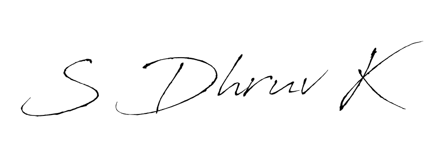 if you are searching for the best signature style for your name S Dhruv K. so please give up your signature search. here we have designed multiple signature styles  using Antro_Vectra. S Dhruv K signature style 6 images and pictures png