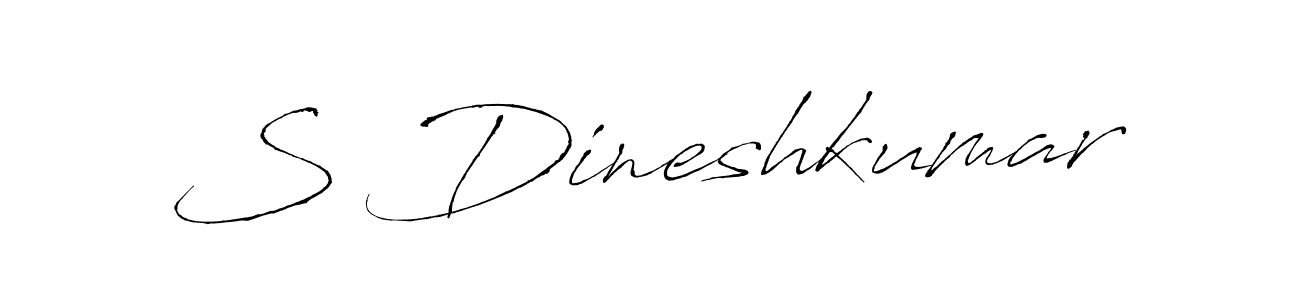 Design your own signature with our free online signature maker. With this signature software, you can create a handwritten (Antro_Vectra) signature for name S Dineshkumar. S Dineshkumar signature style 6 images and pictures png