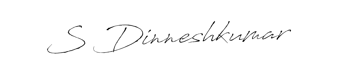 The best way (Antro_Vectra) to make a short signature is to pick only two or three words in your name. The name S Dinneshkumar include a total of six letters. For converting this name. S Dinneshkumar signature style 6 images and pictures png