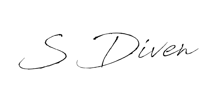 if you are searching for the best signature style for your name S Diven. so please give up your signature search. here we have designed multiple signature styles  using Antro_Vectra. S Diven signature style 6 images and pictures png