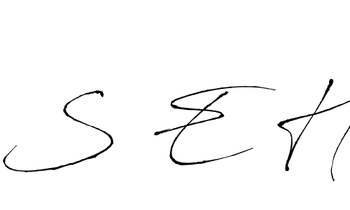 Create a beautiful signature design for name S E H. With this signature (Antro_Vectra) fonts, you can make a handwritten signature for free. S E H signature style 6 images and pictures png