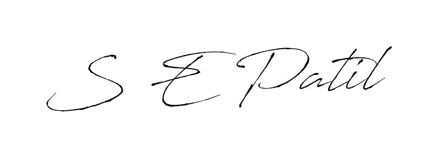 Make a beautiful signature design for name S E Patil. With this signature (Antro_Vectra) style, you can create a handwritten signature for free. S E Patil signature style 6 images and pictures png