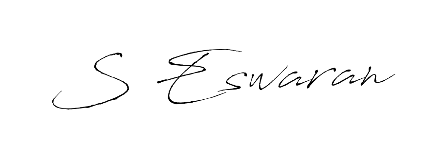 Make a beautiful signature design for name S Eswaran. With this signature (Antro_Vectra) style, you can create a handwritten signature for free. S Eswaran signature style 6 images and pictures png