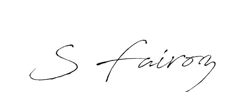 The best way (Antro_Vectra) to make a short signature is to pick only two or three words in your name. The name S Fairoz include a total of six letters. For converting this name. S Fairoz signature style 6 images and pictures png